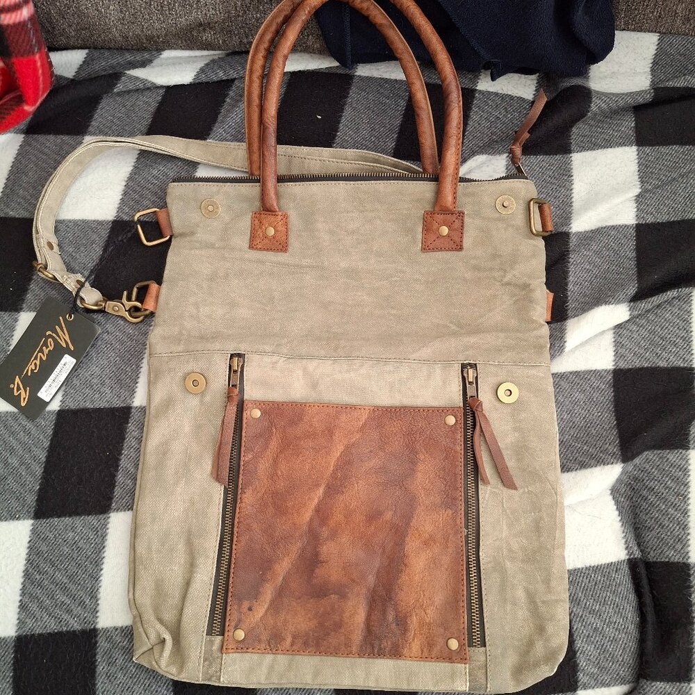 Mona B. Fold-Over Canvas Tote Bag